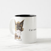 Tasse 2 Couleurs Chat Maine Coon nommé (Devant gauche)