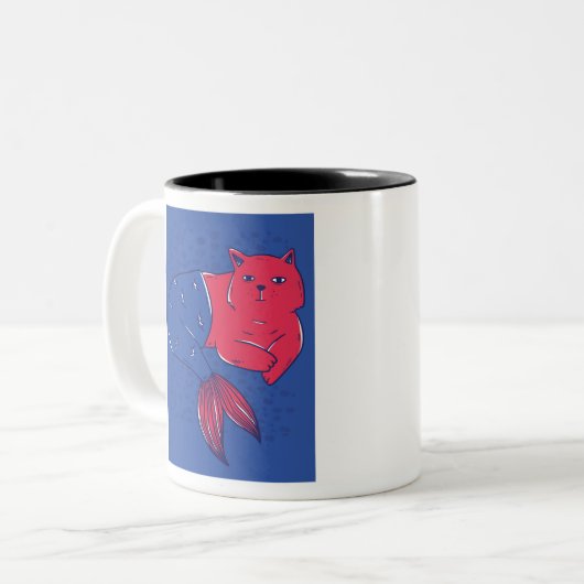 Tasse 2 Couleurs Chat Mermaid (Devant gauche)