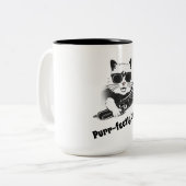 Tasse 2 Couleurs Chat mignon avec trombone (Devant gauche)