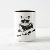 Tasse 2 Couleurs Chat mignon avec trombone (Centre)