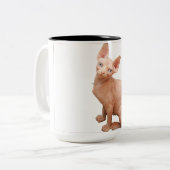 Tasse 2 Couleurs Chat mignon de sphynx (Devant gauche)
