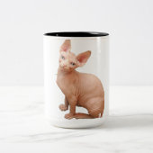 Tasse 2 Couleurs Chat mignon de sphynx (Centre)