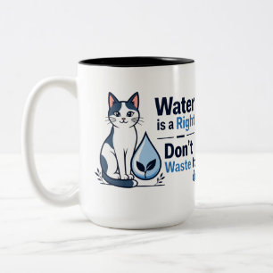 Tasse 2 Couleurs Chat Mignon Économiser l'Eau Éco-Responsable 