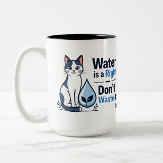 Tasse 2 Couleurs Chat Mignon Économiser l'Eau Éco-Responsable 