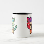 Tasse 2 Couleurs Chat mignon en colère qui baisait. (Centre)
