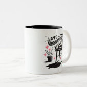 Tasse 2 Couleurs Chat mignon sur une chaise Vous manquant (Devant droit)