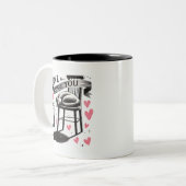 Tasse 2 Couleurs Chat mignon sur une chaise Vous manquant (Devant gauche)