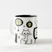 Tasse 2 Couleurs Chat moderne (Devant gauche)