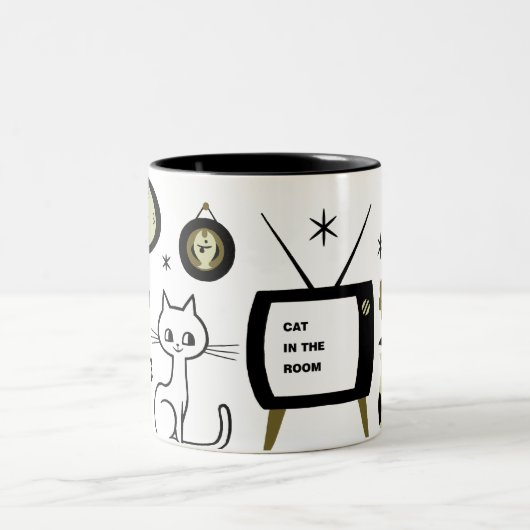 Tasse 2 Couleurs Chat moderne (Centre)