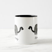 Tasse 2 Couleurs Chat monochrome couleur noir (Centre)