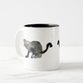 Tasse 2 Couleurs Chat monochrome couleur noir (Devant gauche)