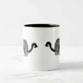 Tasse 2 Couleurs Chat monochrome couleur noir (Centre)
