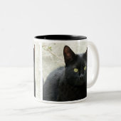 Tasse 2 Couleurs Chat noir (Devant droit)