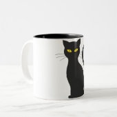 Tasse 2 Couleurs chat noir (Devant gauche)