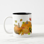 Tasse 2 Couleurs Chat noir avec des citrouilles (Gauche)