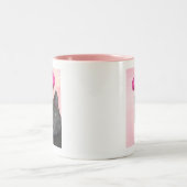 Tasse 2 Couleurs Chat Noir Avec Halo Angel Rose (Centre)