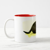 Tasse 2 Couleurs Chat noir chanceux (Gauche)
