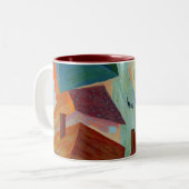Tasse 2 Couleurs chat noir dans la ville (Devant gauche)
