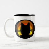 Tasse 2 Couleurs Chat noir d'Halloween (Gauche)