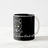 Tasse 2 Couleurs Chat noir drôle (Devant droit)