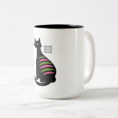 Tasse 2 Couleurs Chat noir du milieu du siècle rétro (Devant droit)