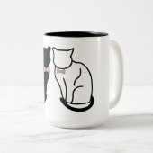 Tasse 2 Couleurs Chat noir et blanc (Devant droit)