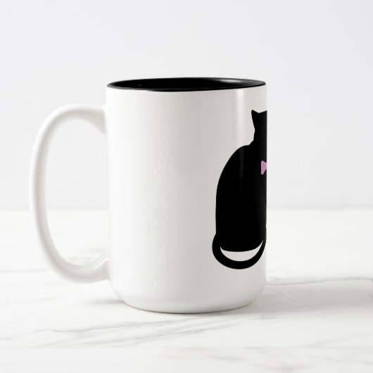 Tasse 2 Couleurs Chat noir et blanc (Gauche)