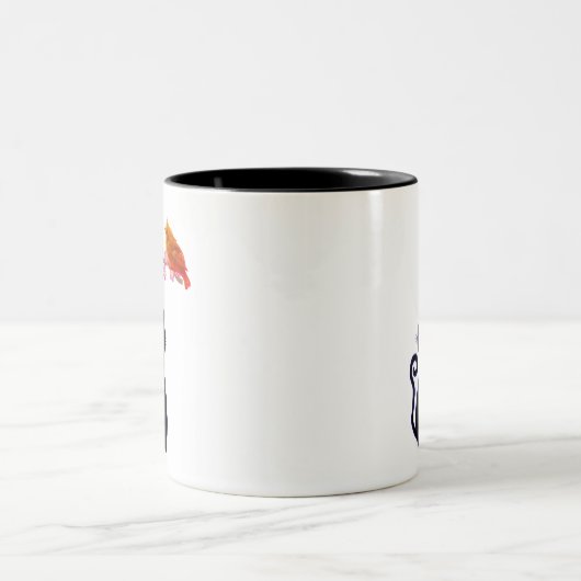 Tasse 2 Couleurs Chat noir et oiseau rouge (Centre)