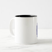 Tasse 2 Couleurs Chat noir, lune bleue (Devant gauche)