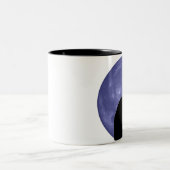 Tasse 2 Couleurs Chat noir, lune bleue (Centre)