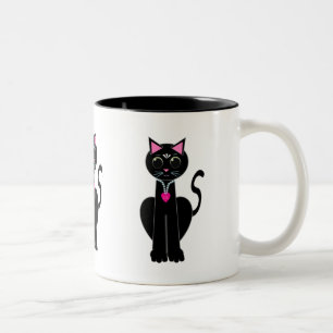 Tasse 2 Couleurs Chat noir mignon