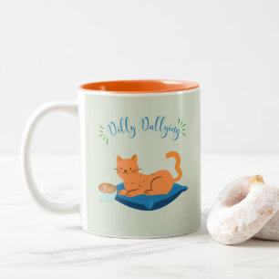 Tasse 2 Couleurs Chat orange lambinant