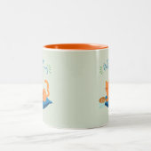 Tasse 2 Couleurs Chat orange lambinant (Centre)