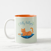 Tasse 2 Couleurs Chat orange lambinant (Gauche)