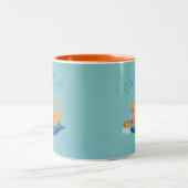 Tasse 2 Couleurs Chat orange lambinant (Centre)