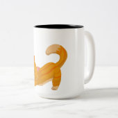 Tasse 2 Couleurs Chat orange qui s'étire (Devant droit)
