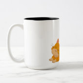 Tasse 2 Couleurs Chat orange qui s'étire (Gauche)