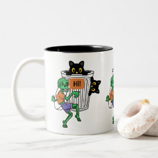 Tasse 2 Couleurs Chat Peureux Halloween