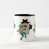 Tasse 2 Couleurs Chat Peureux Halloween (Centre)