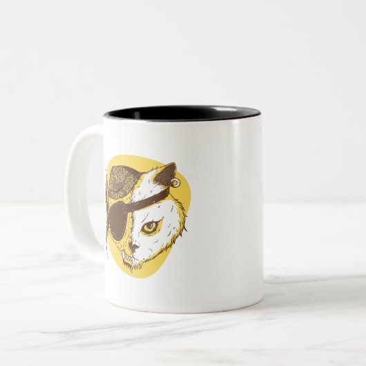 Tasse 2 Couleurs Chat pirate (Devant gauche)