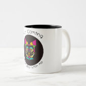 Tasse 2 Couleurs chat pop art (Devant droit)