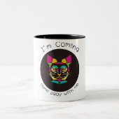 Tasse 2 Couleurs chat pop art (Centre)