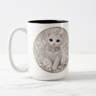 Tasse 2 Couleurs Chat Princesse Diamant Époustouflant Luxe de Hau