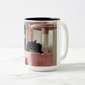 Tasse 2 Couleurs Chat qui se détend (Devant droit)