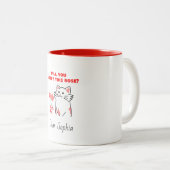 Tasse 2 Couleurs Chat&Rose adorable  (Devant droit)