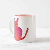Tasse 2 Couleurs Chat rose funky chaton mignonette (Devant gauche)