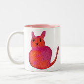 Tasse 2 Couleurs Chat rose funky chaton mignonette (Gauche)