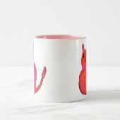 Tasse 2 Couleurs Chat rose funky chaton mignonette (Centre)