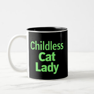 Tasse 2 Couleurs Chat sans enfant, dame drôle Vote 2024