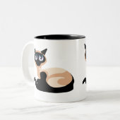 Tasse 2 Couleurs Chat siamois (Devant gauche)